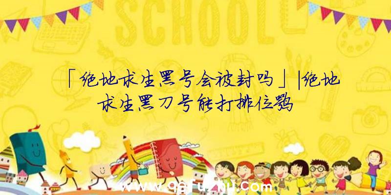 「绝地求生黑号会被封吗」|绝地求生黑刀号能打排位嘛